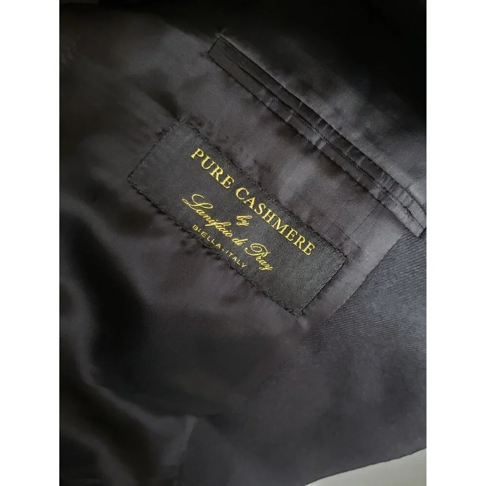 Samuelsohn 100% Cashmere Blazer Jacket Black Size Mens 42 Tall J.P.Tilford Italy
